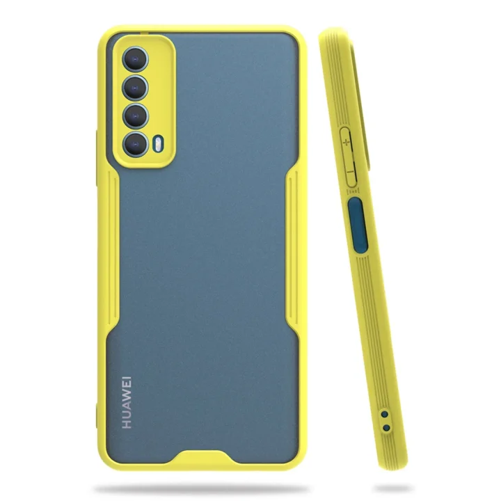 Mey İthalat®  Huawei P Smart 2021 Kılıf Platin Silikon - Sarı