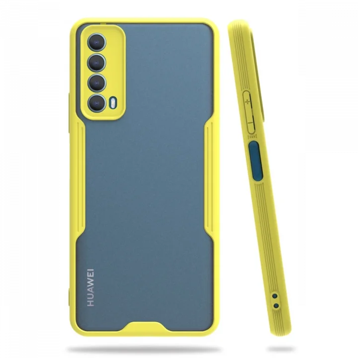 Mey İthalat®  Huawei P Smart 2021 Kılıf Platin Silikon - Sarı