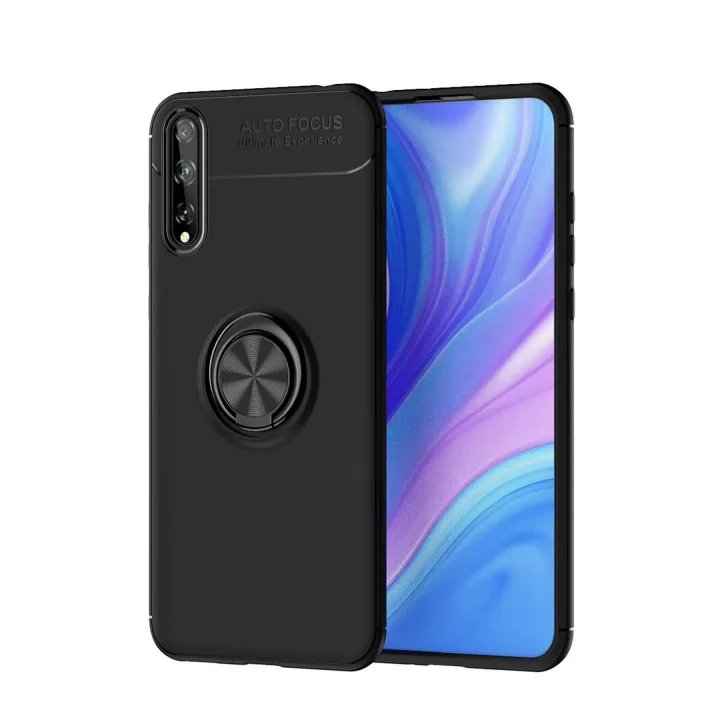 Mey İthalat®  Huawei P Smart S Kılıf Range Yüzüklü Silikon - Siyah