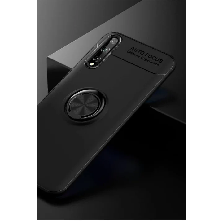 Mey İthalat®  Huawei P Smart S Kılıf Range Yüzüklü Silikon - Siyah