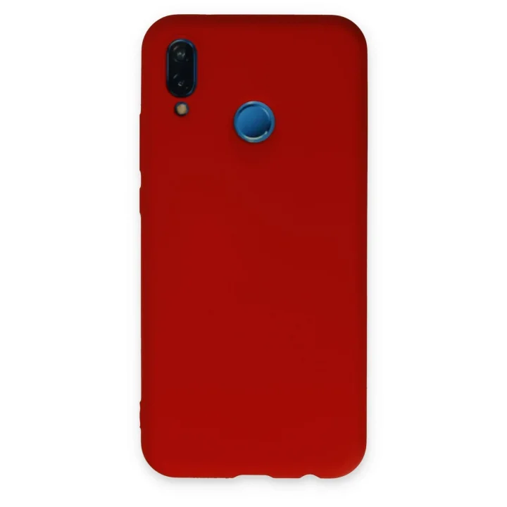Mey İthalat®  Huawei P20 Lite Kılıf Nano içi Kadife Silikon - Kırmızı
