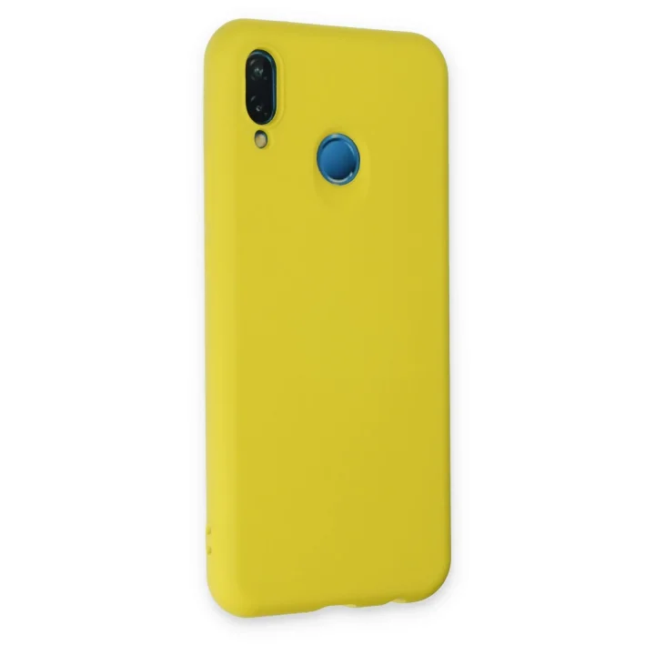 Mey İthalat®  Huawei P20 Lite Kılıf Nano içi Kadife Silikon - Sarı
