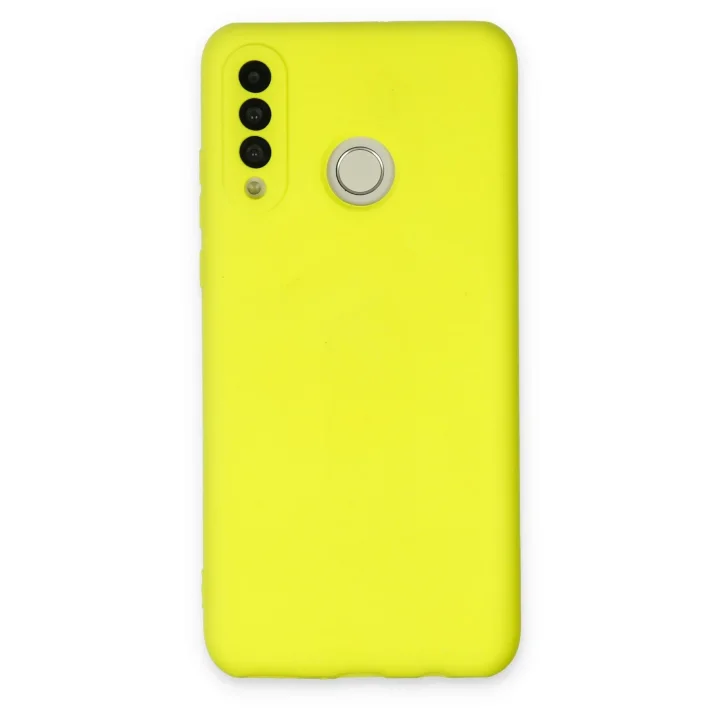 Mey İthalat®  Huawei P30 Lite Kılıf Nano içi Kadife Silikon - Sarı
