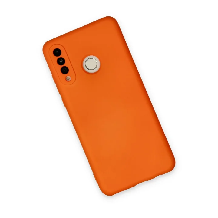 Mey İthalat®  Huawei P30 Lite Kılıf Nano içi Kadife Silikon - Turuncu