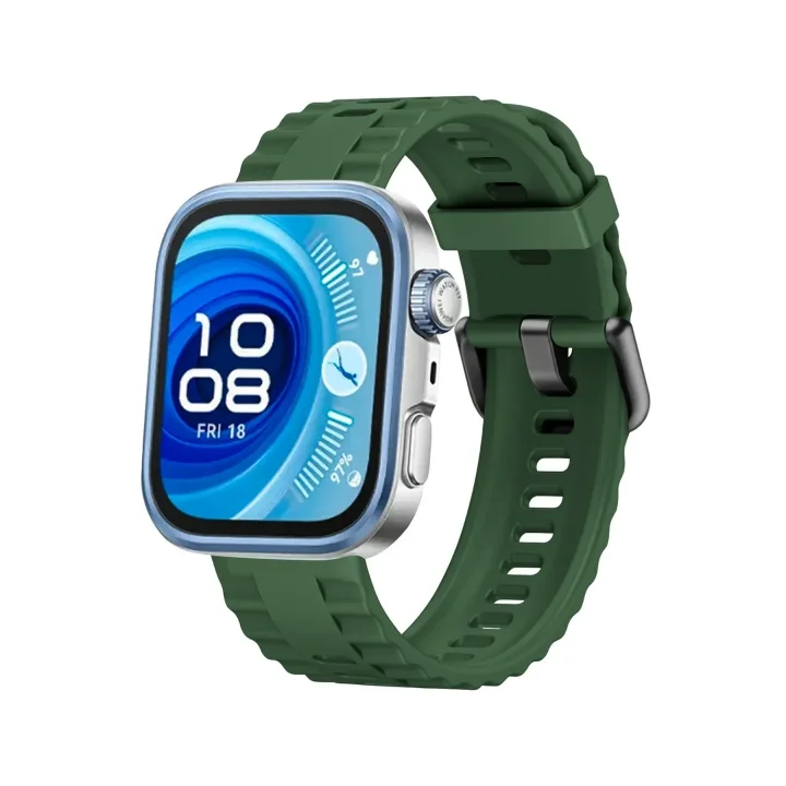 Mey İthalat®  Huawei Watch Fit 3 Klasik Kordon - Koyu Yeşil