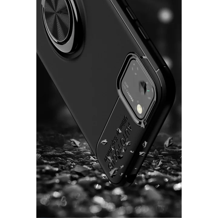 Mey İthalat®  Huawei Y5P Kılıf Range Yüzüklü Silikon - Siyah-Mavi