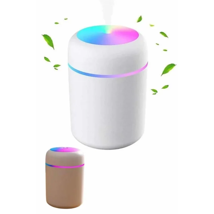 Mey İthalat® Humidifier LED Işıklı Mini Ortam Oda Kokusu Aromaterapi Buhardanlık