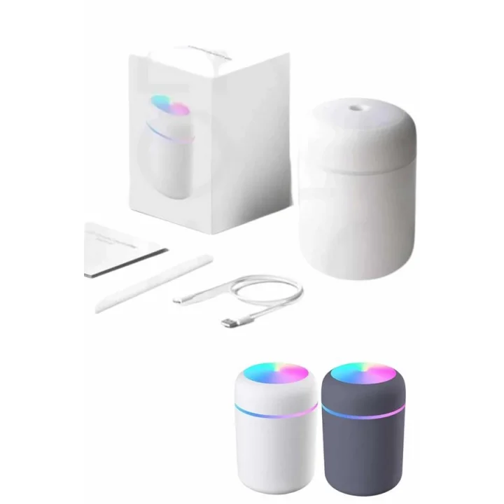 Mey İthalat® Humidifier LED Işıklı Mini Ortam Oda Kokusu Aromaterapi Buhardanlık