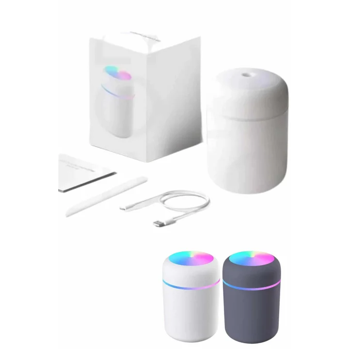 Mey İthalat® Humidifier LED Işıklı Mini Ortam Oda Kokusu Aromaterapi Buhardanlık