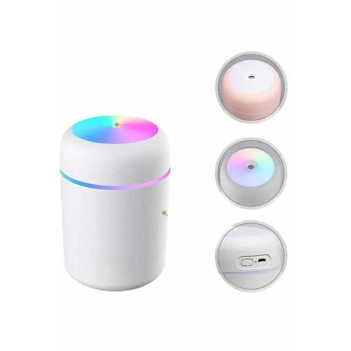 Mey İthalat® Humidifier LED Işıklı Mini Ortam Oda Kokusu Aromaterapi Buhardanlık