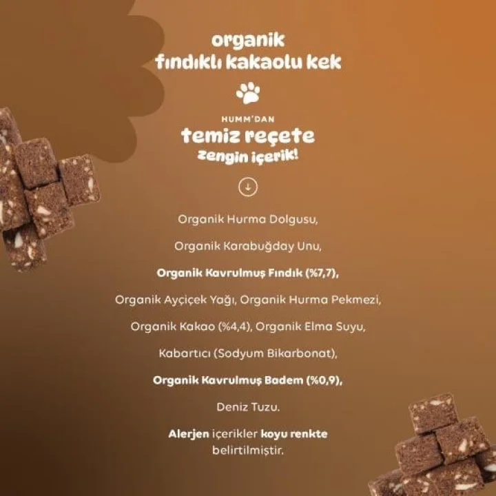 Mey İthalat® Organik Fındıklı Kakaolu Vegan Kek 30 Gr