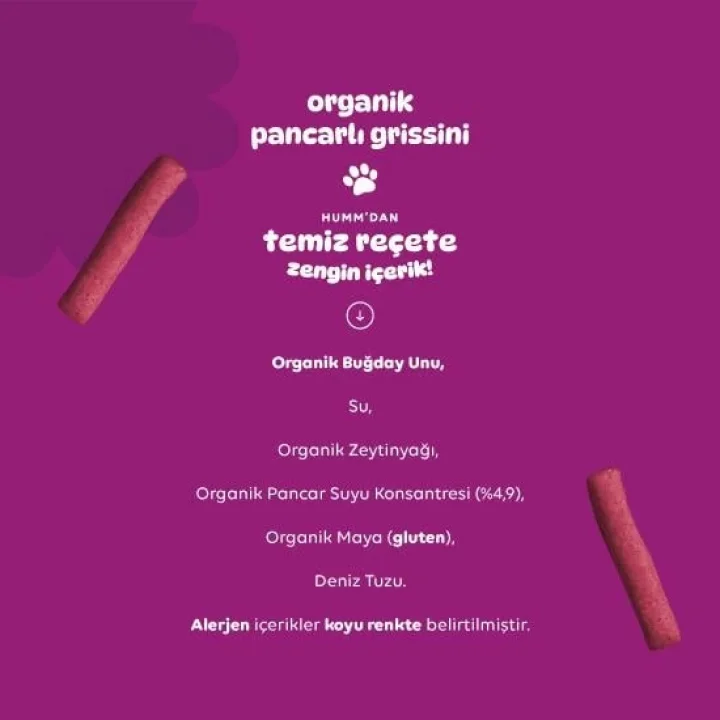 Mey İthalat® Organik Vegan Pancarlı Grissini 55 Gr