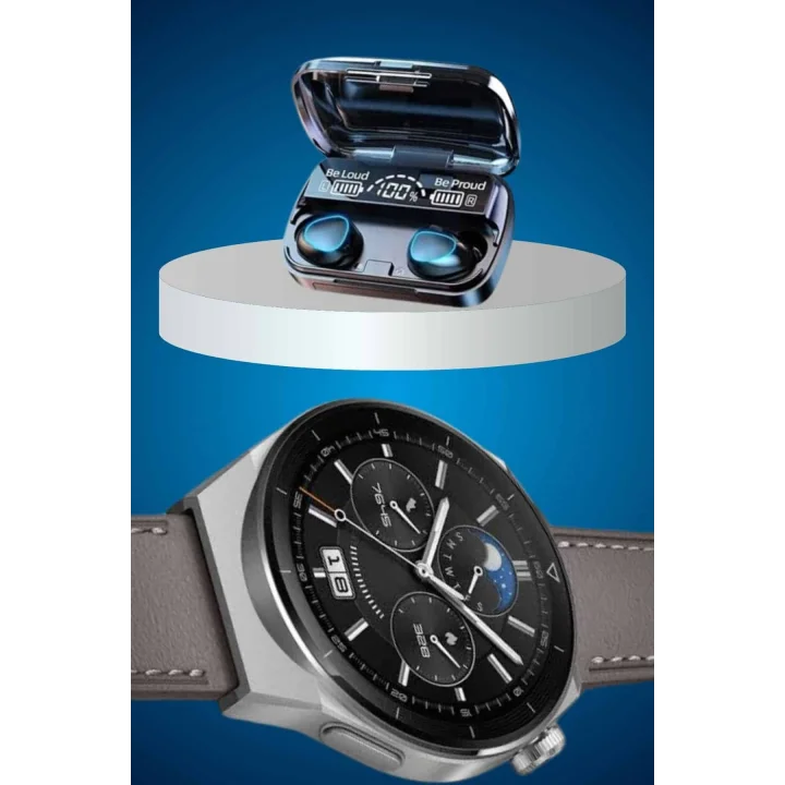 Mey İthalat® İkili Set Akıllı Saat Ve Bluetooth Kulaklık Kablosuz Uzun Pil Ömrü Spor Modları