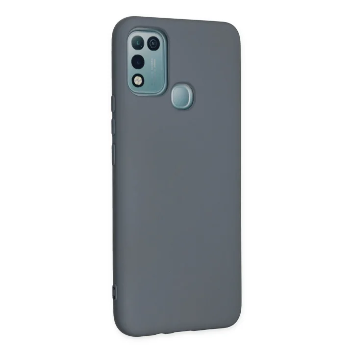 Mey İthalat®  İnfinix Hot 10 Play Kılıf Nano içi Kadife Silikon - Gri