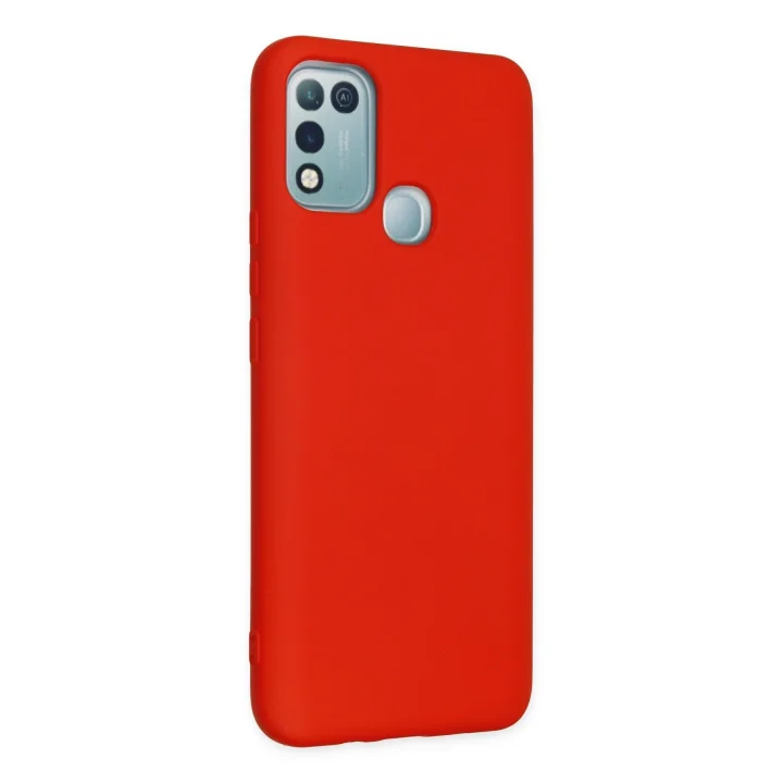 Mey İthalat®  İnfinix Hot 10 Play Kılıf Nano içi Kadife Silikon - Kırmızı