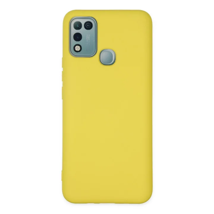 Mey İthalat®  İnfinix Hot 10 Play Kılıf Nano içi Kadife Silikon - Sarı