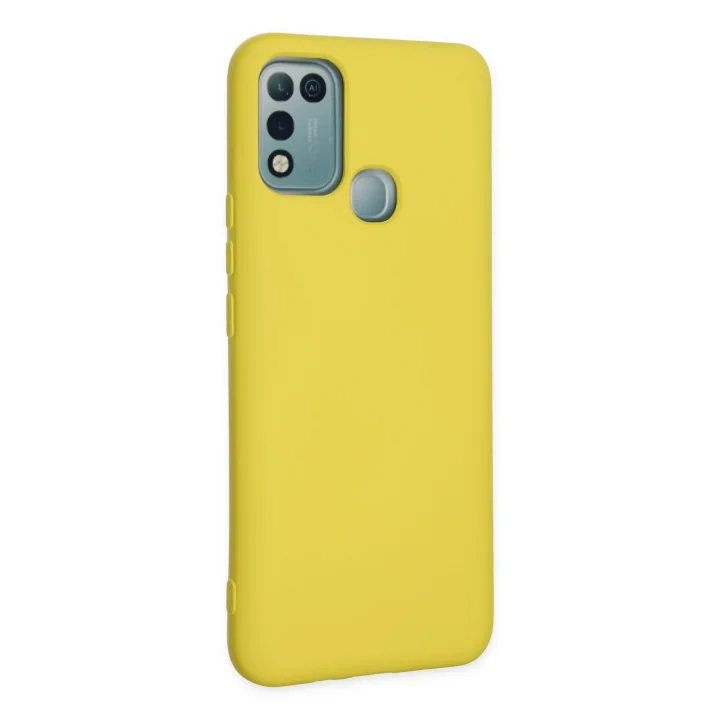 Mey İthalat®  İnfinix Hot 10 Play Kılıf Nano içi Kadife Silikon - Sarı