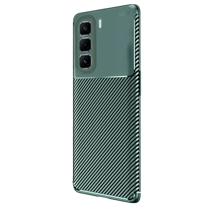Mey İthalat®  İnfinix Hot 50 Pro Plus 4G Auto Focus Karbon Kapak - Koyu Yeşil
