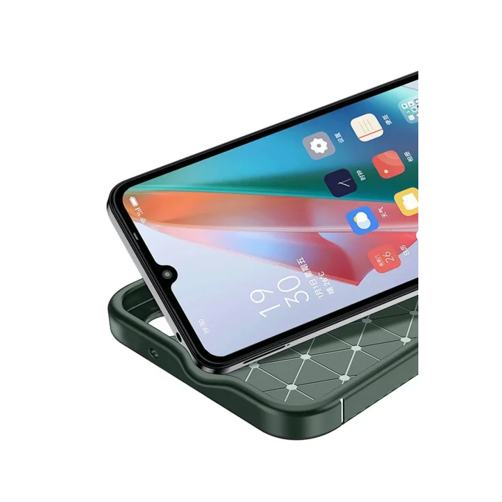 Mey İthalat®  İnfinix Smart 9 Kılıf Auto Focus Karbon Kapak - Koyu Yeşil