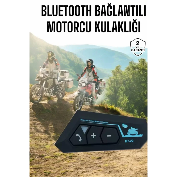 Mey İthalat® İnterkom Intercom Kask Kulaklık Bt22 Bluetooth Motosiklet Kulaklık 5.0 Bluetooth