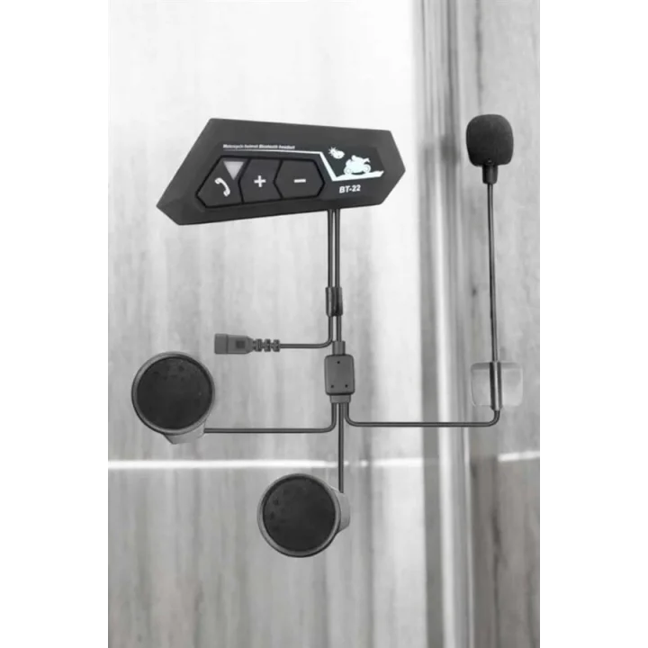 Mey İthalat® İnterkom Intercom Kask Kulaklık Bt22 Bluetooth Motosiklet Kulaklık 5.0 Bluetooth