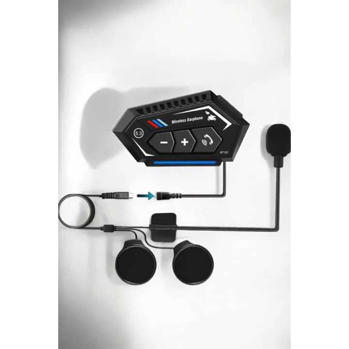 Mey İthalat® İnterkom Intercom Kask Kulaklık Bt22 Bluetooth Motosiklet Kulaklık 5.0 Bluetooth