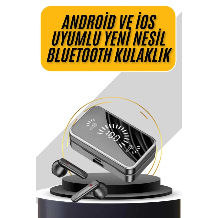 Mey İthalat® İos Android Uyumlu Bluetooth Kulaklık Kablosuz Kulaklık Yüksek Basslı