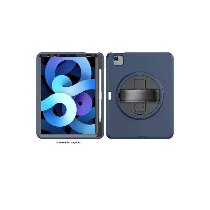 Mey İthalat®  iPad 2022 10.9 (10.nesil) Kılıf Hand Strap Tablet Kılıfı - Lacivert