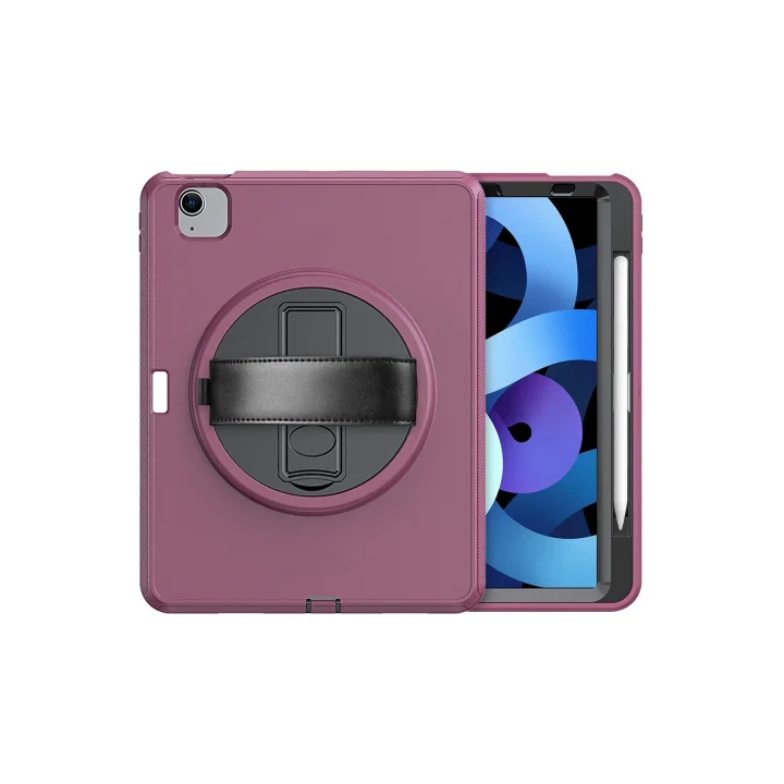 Mey İthalat®  iPad 2022 10.9 (10.nesil) Kılıf Hand Strap Tablet Kılıfı - Mürdüm