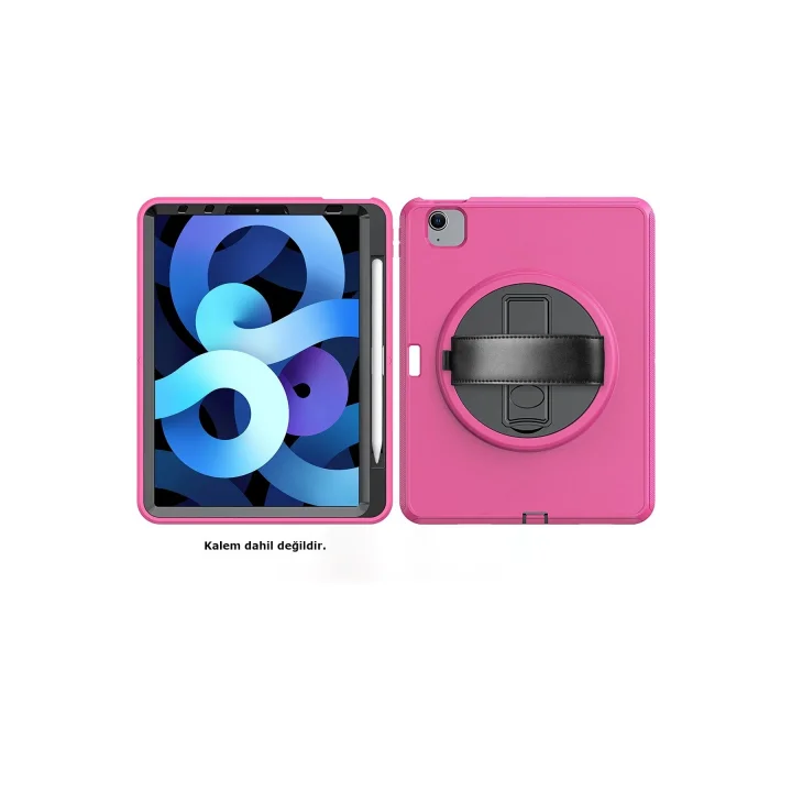 Mey İthalat®  iPad 2022 10.9 (10.nesil) Kılıf Hand Strap Tablet Kılıfı - Pembe