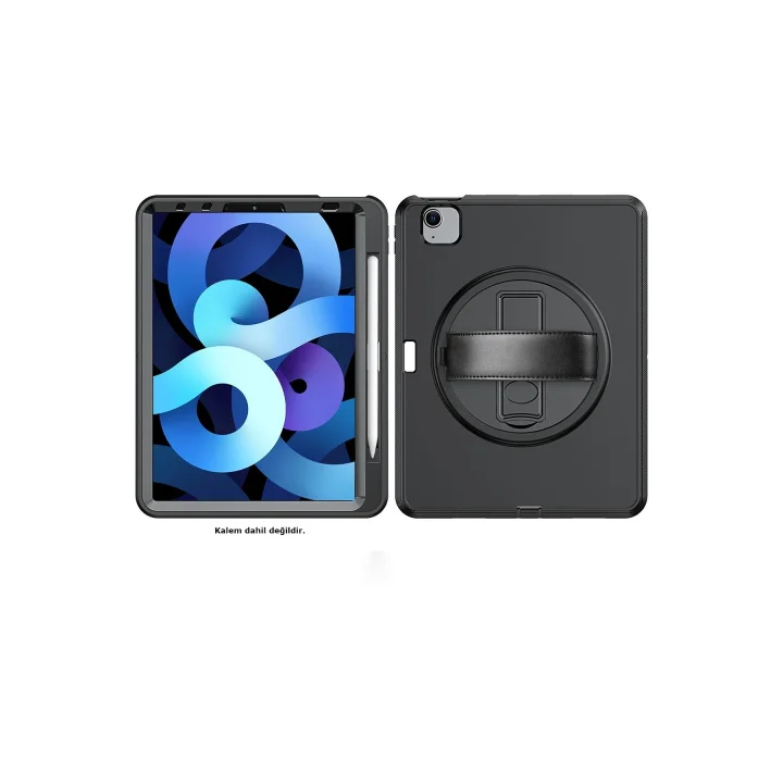 Mey İthalat®  iPad 2022 10.9 (10.nesil) Kılıf Hand Strap Tablet Kılıfı - Siyah