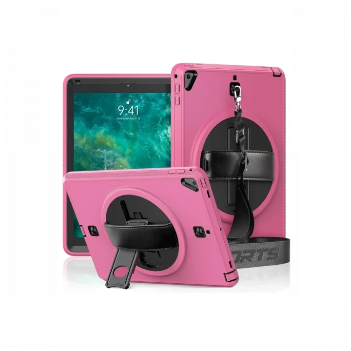 Mey İthalat®  iPad 5 Air 9.7 Kılıf Strap-C Otterbox Tablet Kapak - Pembe