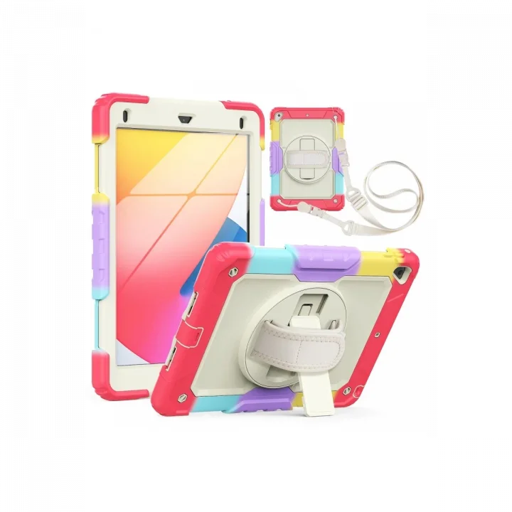 Mey İthalat®  iPad 5 Air 9.7 Kılıf Tablet Rainbow Kapak - Kırmızı