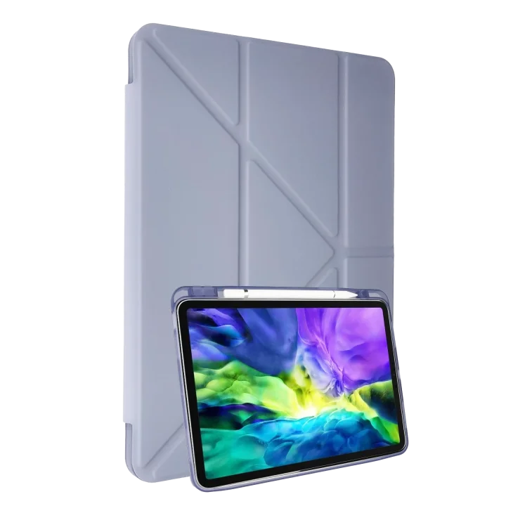 Mey İthalat®  iPad Air 4 10.9 Kılıf Kalemlikli Mars Tablet Kılıfı - Lila