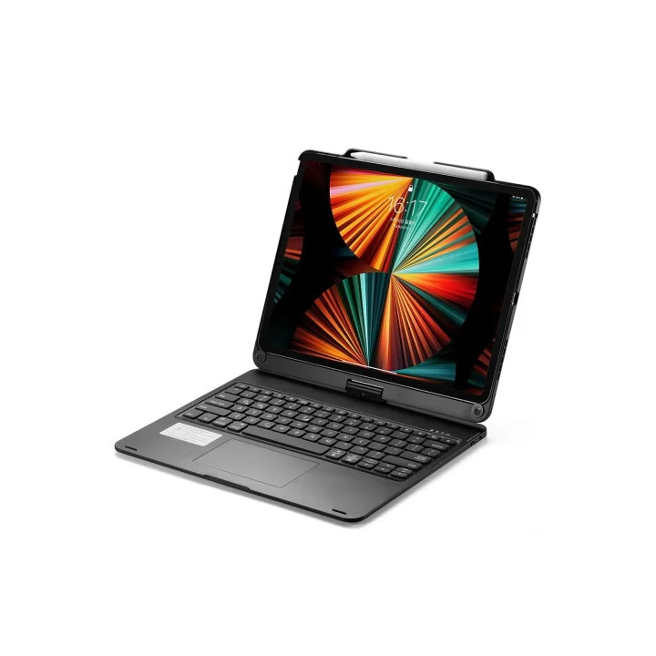 Mey İthalat®  iPad Pro 12.9 (2021) Kılıf Magic Dönen Klavyeli Tablet Kılıf - Siyah