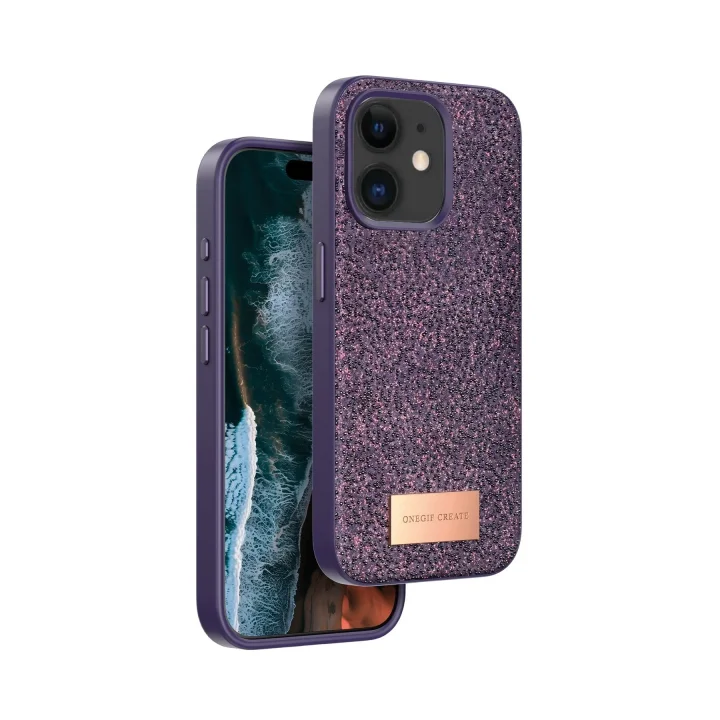 Mey İthalat®  iPhone 11 Bright Simli Kapak - Derin Mor