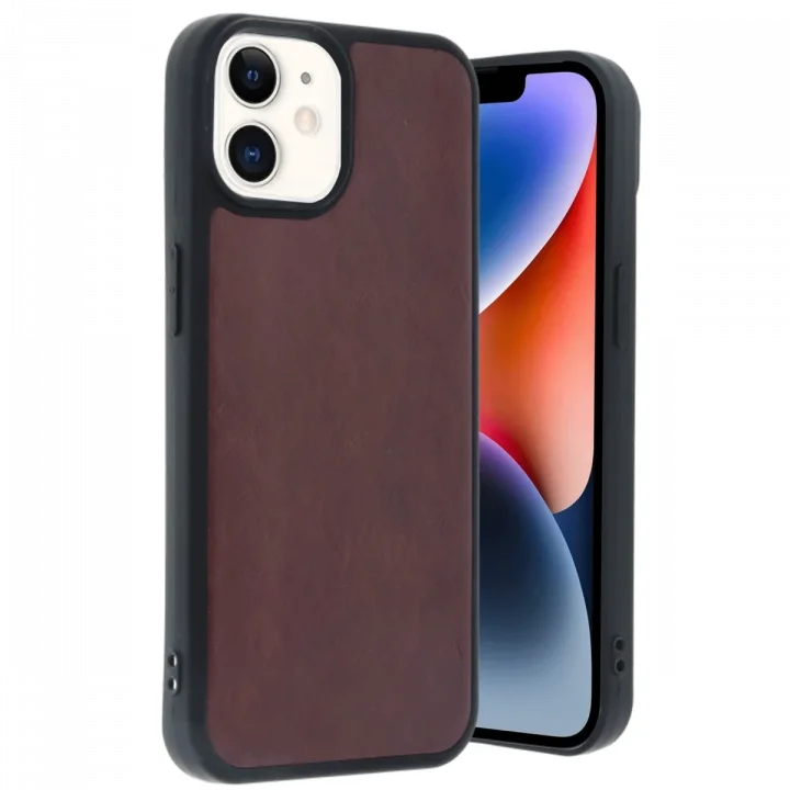 Mey İthalat®  iPhone 11 Kılıf Aras Deri Kapak - Bordo