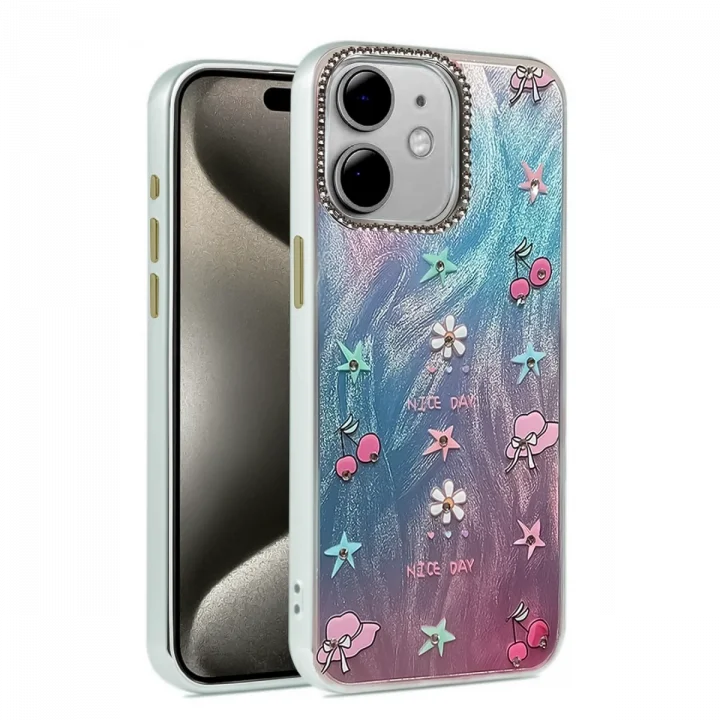 Mey İthalat®  iPhone 11 Kılıf Blade Aynalı Desenli Kapak - Desen 4