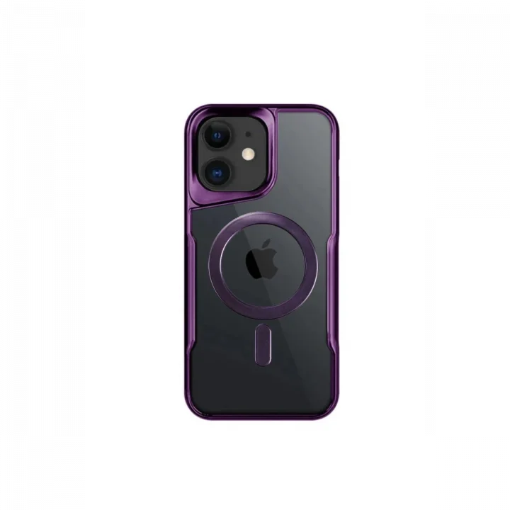 Mey İthalat®   iPhone 11 Kılıf Boyi Magsafe Silikon Kapak - Derin Mor