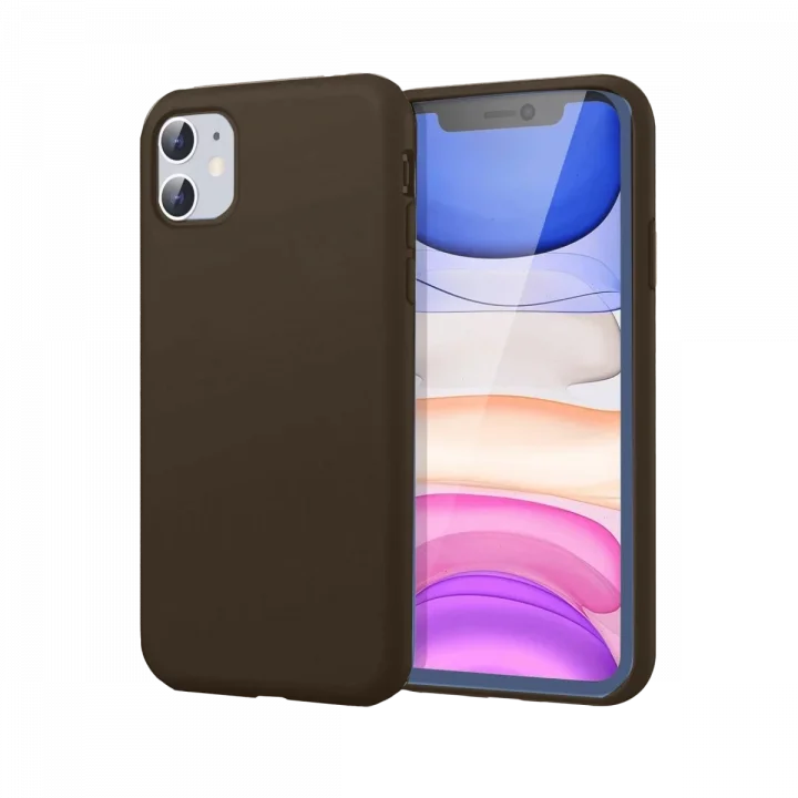 Mey İthalat®  iPhone 11 Kılıf First Silikon - Kahverengi