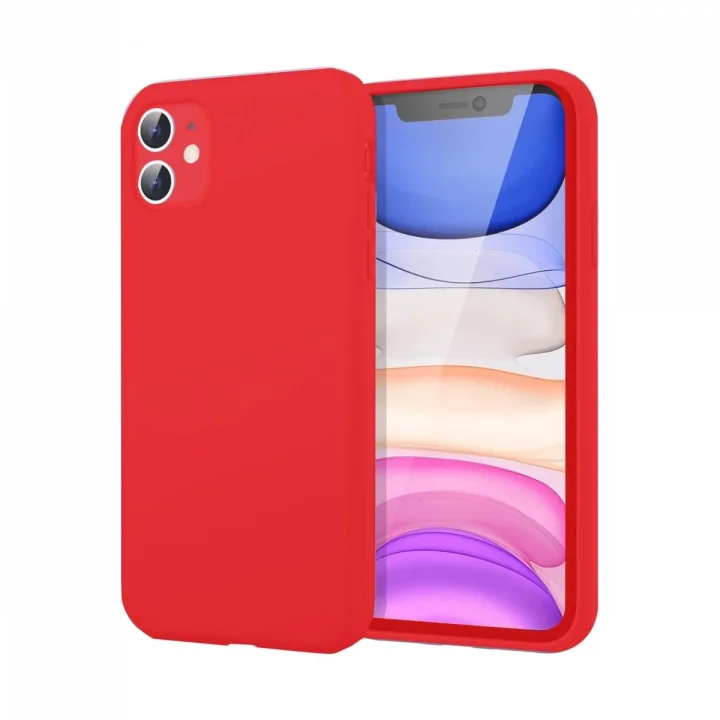Mey İthalat®   iPhone 11 Kılıf First Silikon - Kırmızı