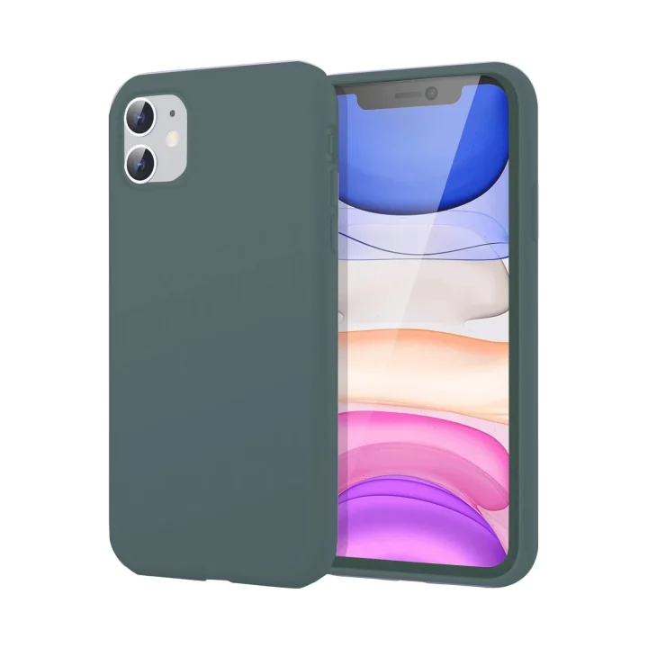 Mey İthalat®   iPhone 11 Kılıf First Silikon - Koyu Yeşil