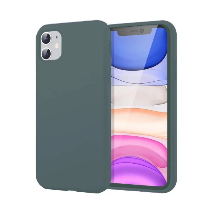 Mey İthalat®   iPhone 11 Kılıf First Silikon - Koyu Yeşil