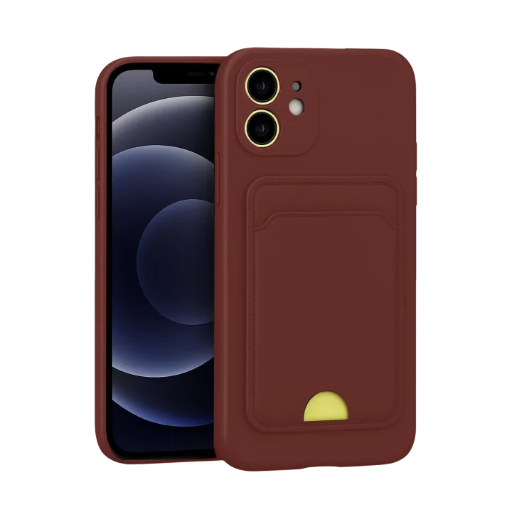 Mey İthalat®  iPhone 11 Kılıf Kelvin Kartvizitli Silikon - Bordo