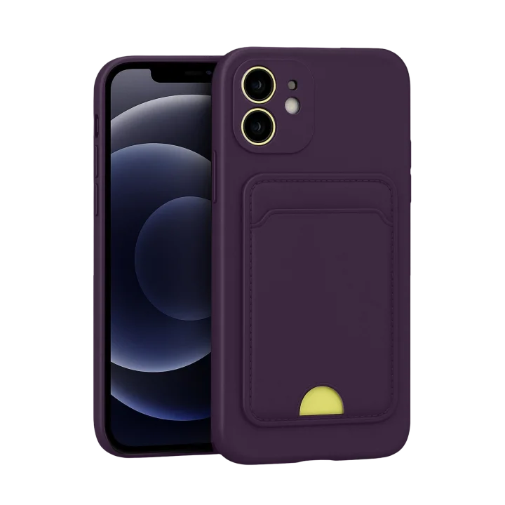 Mey İthalat®  iPhone 11 Kılıf Kelvin Kartvizitli Silikon - Derin Mor