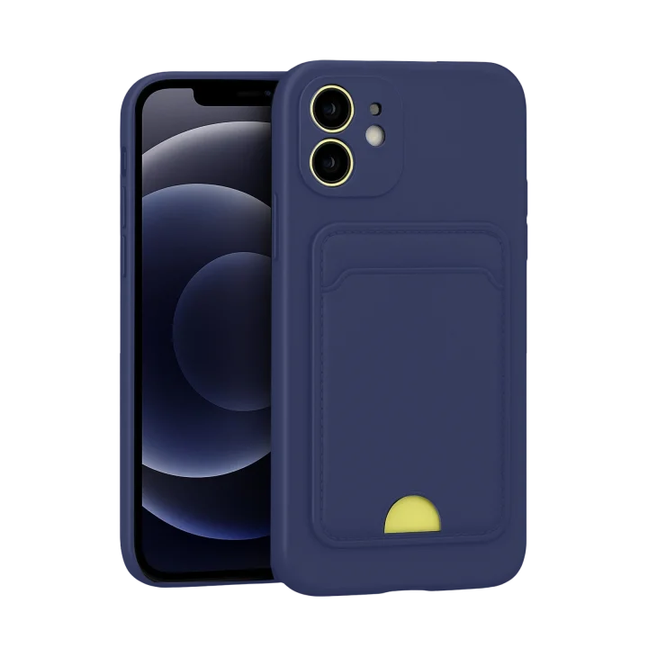 Mey İthalat®  iPhone 11 Kılıf Kelvin Kartvizitli Silikon - Lacivert