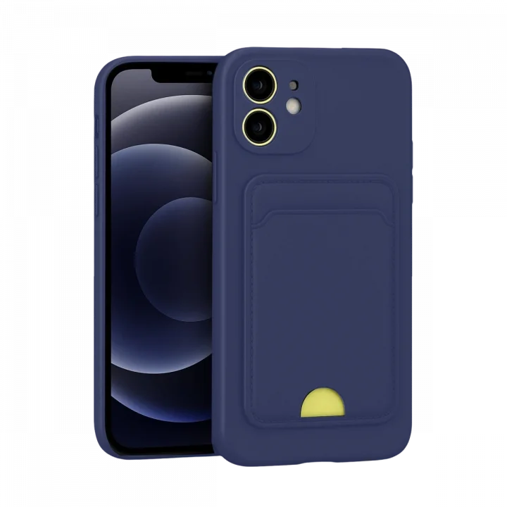 Mey İthalat®  iPhone 11 Kılıf Kelvin Kartvizitli Silikon - Lacivert
