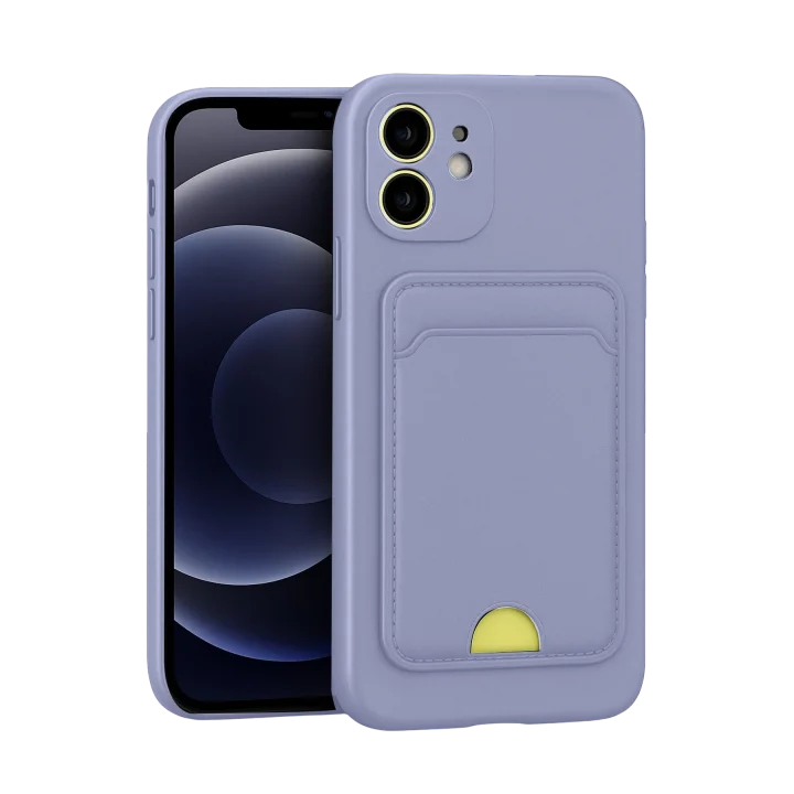 Mey İthalat®  iPhone 11 Kılıf Kelvin Kartvizitli Silikon - Lila