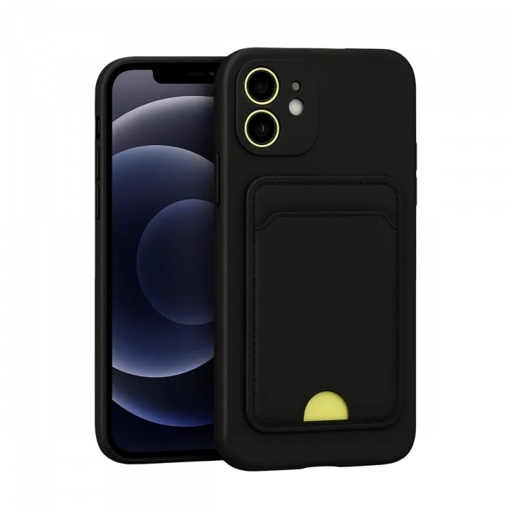 Mey İthalat®  iPhone 11 Kılıf Kelvin Kartvizitli Silikon - Siyah