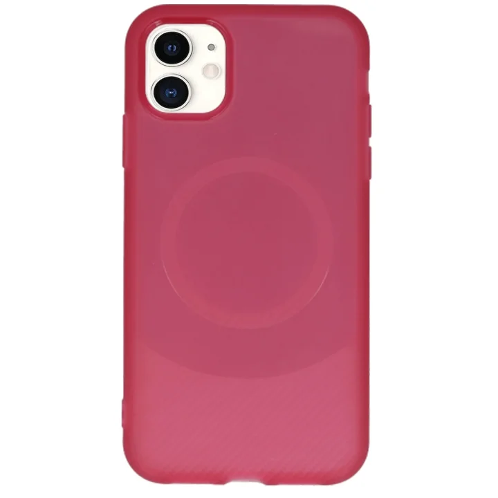 Mey İthalat®  iPhone 11 Kılıf Maya Karbon Kapak - Bordo